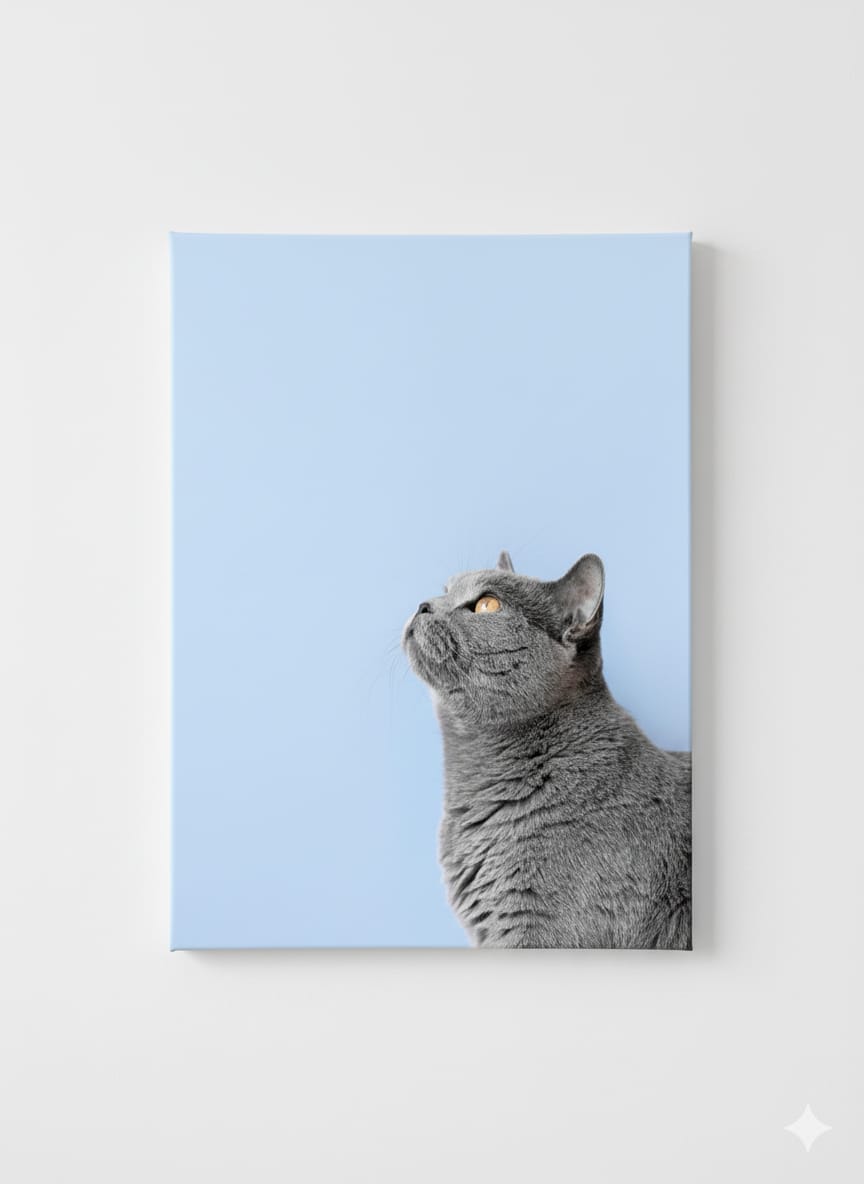 GATO FONDO AZUL