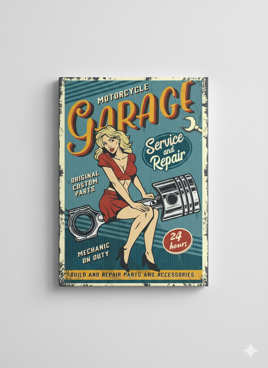 MUJER Y PISTON VINTAGE